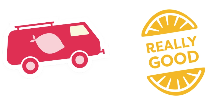 Beasmobile sticker and lemonade bottle cap graphics